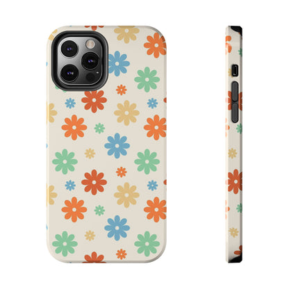 Retro groovy daisy seamless pattern Tough Phone Cases iPhone 12 Pro