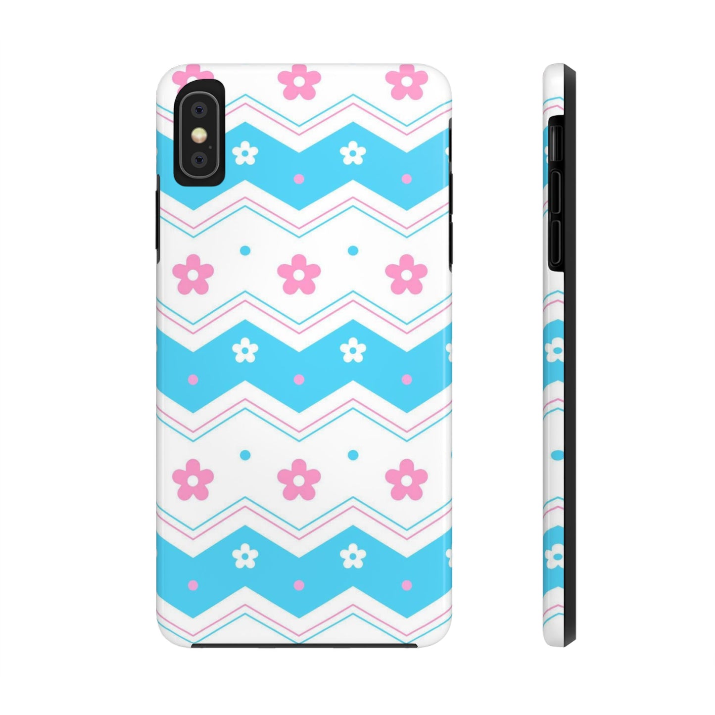 Rainbow Pink Blue Pastel Flower Tough Phone Cases iPhone XS MAX