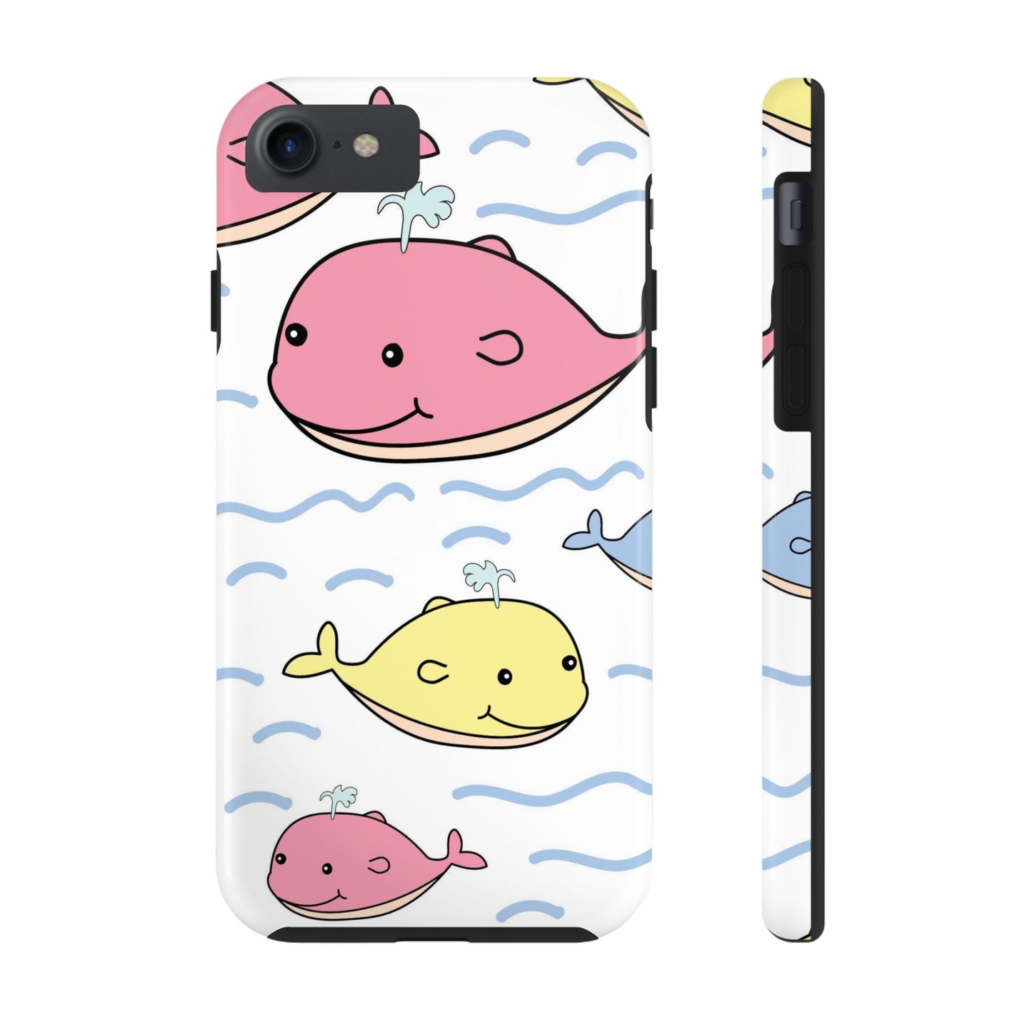 Seamless cute multicolored whale cartoon pattern Tough Phone Cases iPhone 7, iPhone 8, iPhone SE