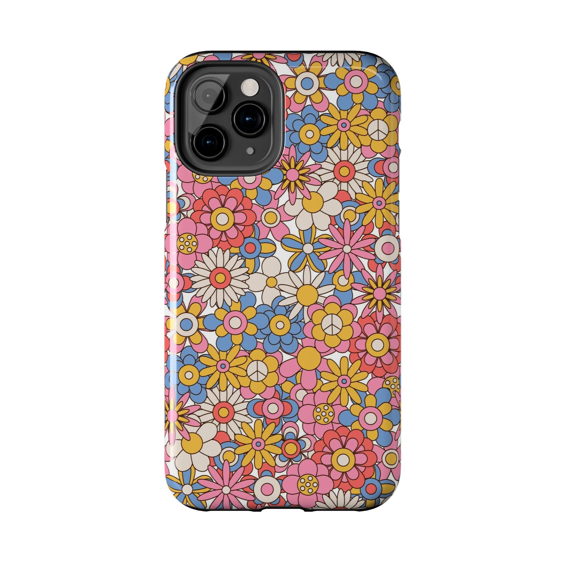 60s and 70s retro vintage flowers seamless Tough Phone Cases