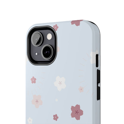 seamless cute lovely pink and white cherry blossom Tough Phone Cases