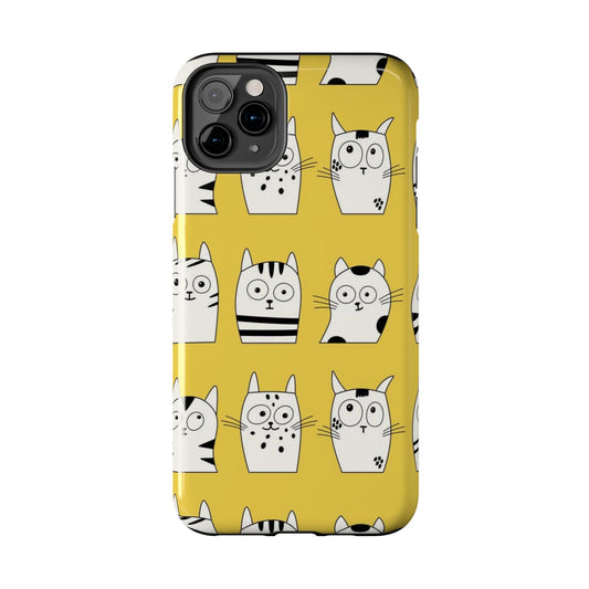 Doodle Seamless Pattern with Cute Cats Tough Phone Cases