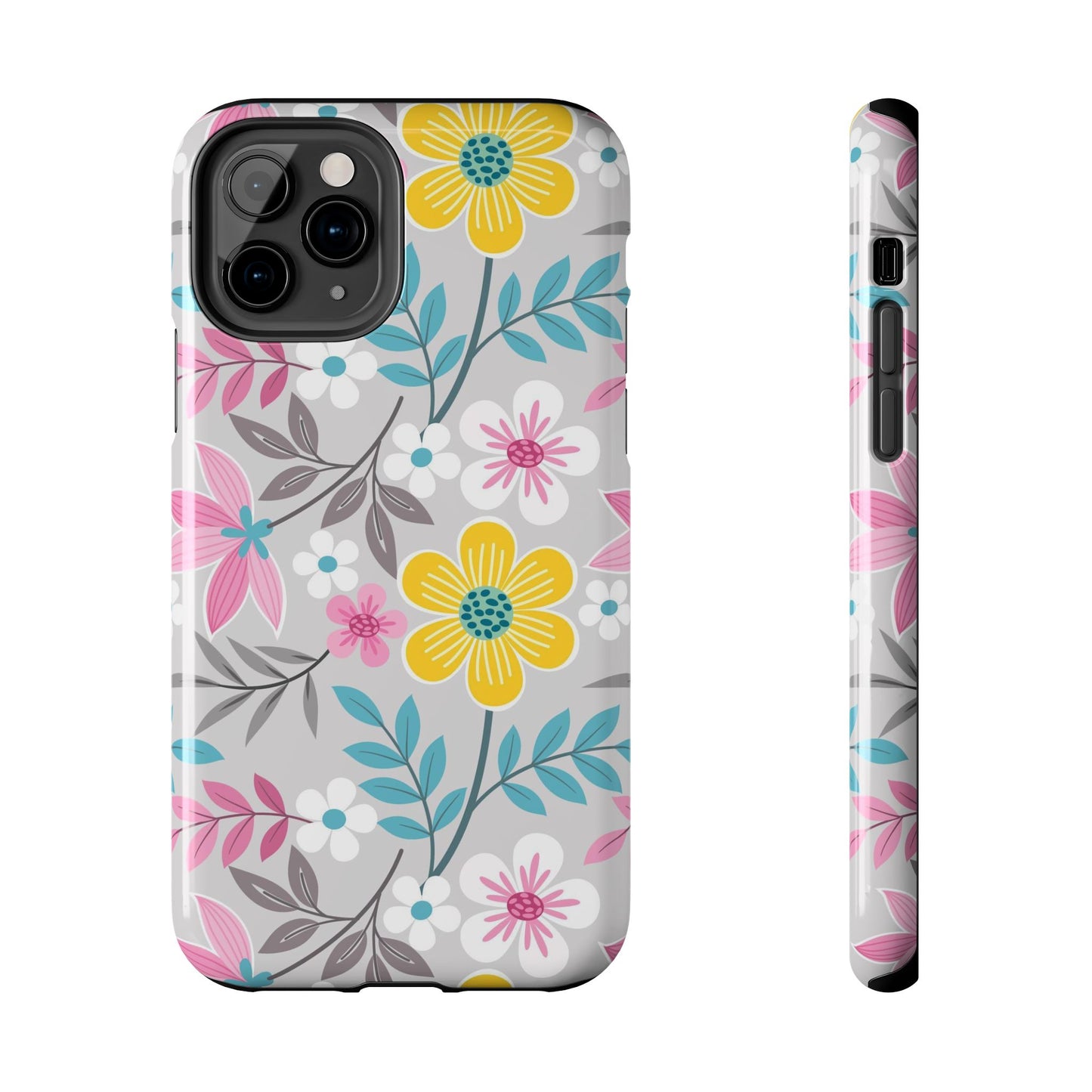 Colorful flowers and leaf Tough Phone Cases iPhone 11 Pro