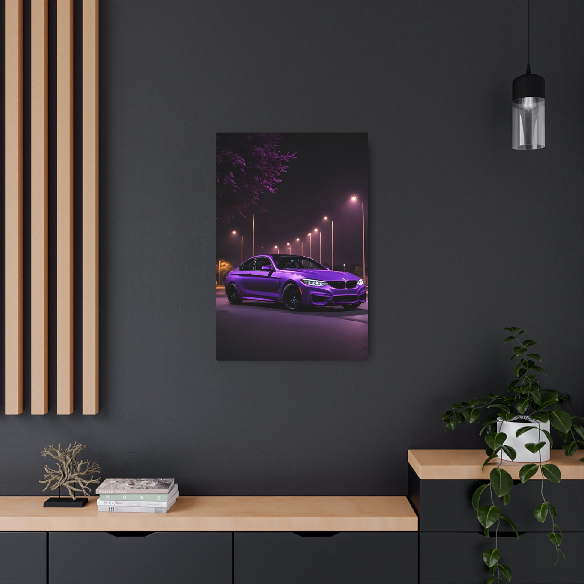 Purple super car bmw Metal Art Sign