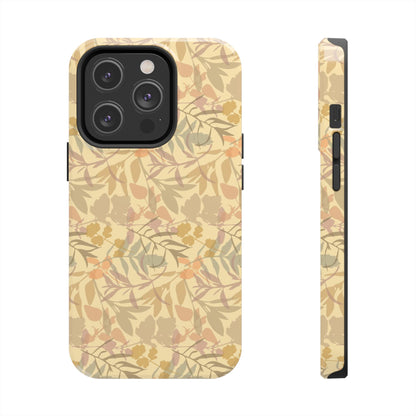 Boho Plants Leafs Pattern Tough Phone Cases iPhone 14 Pro