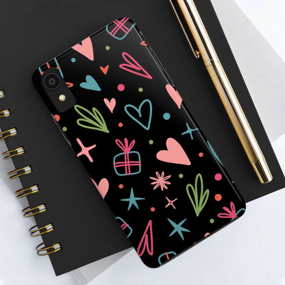 Valentine Day Doodle seamless pattern Tough Phone Cases