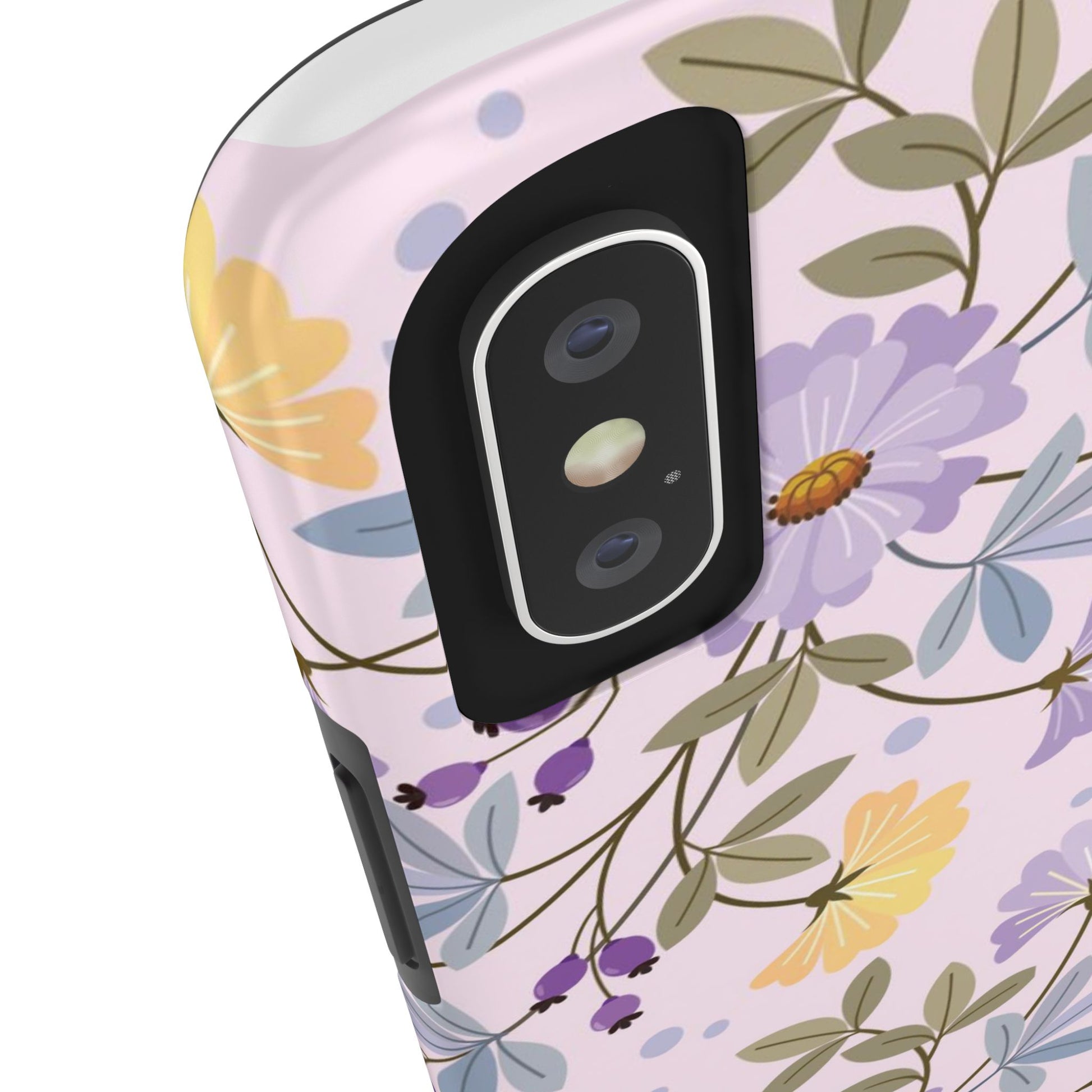 Blooming yellow and purple flowers Tough Phone Cases