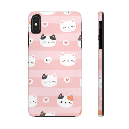 Seamless pattern with cute cats head cartoon Tough Phone Cases iPhone XS MAX