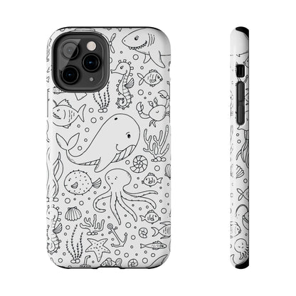 monochrome seamless pattern Tough Phone Cases iPhone 11 Pro