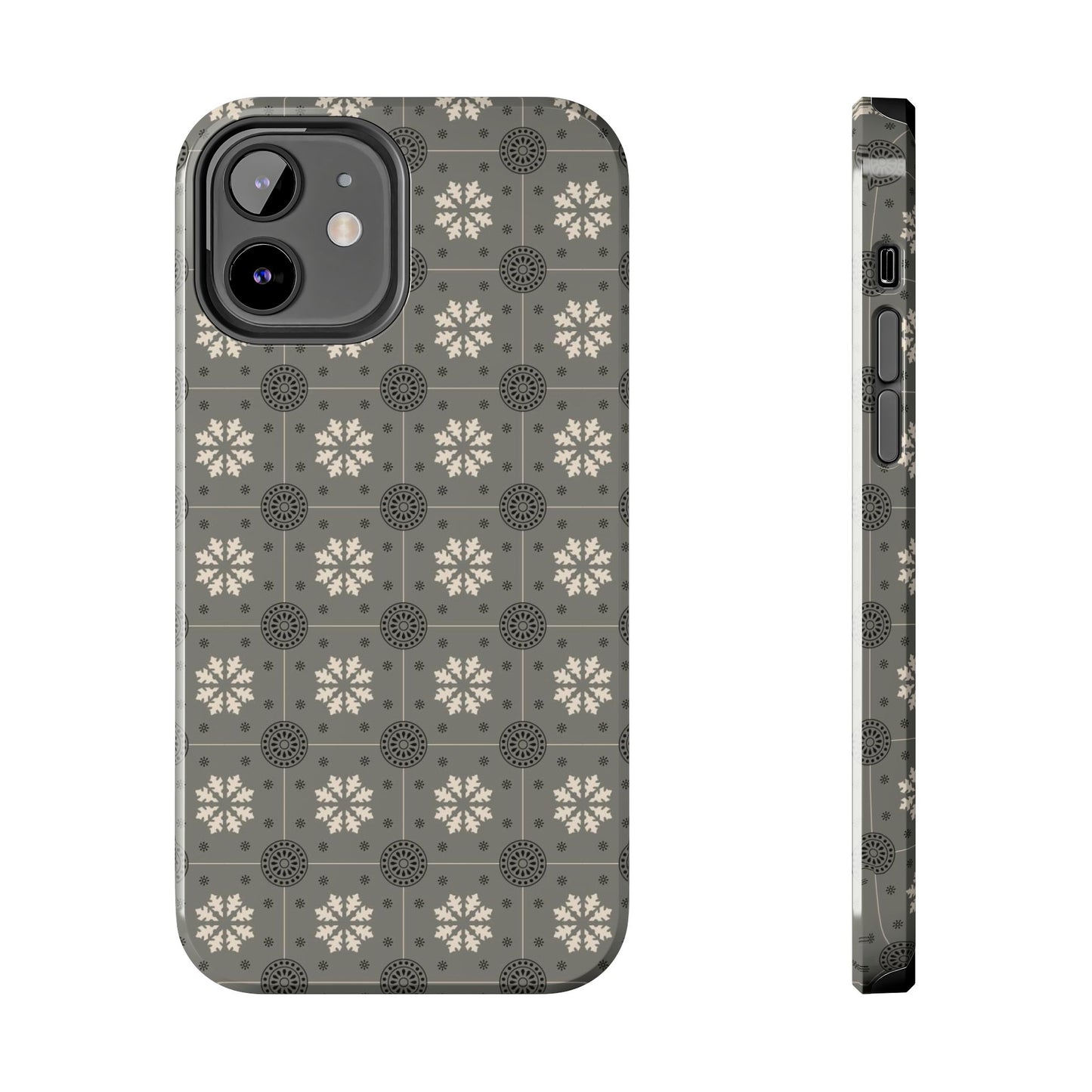 Grey Mosaic Pattern Tough Phone Cases iPhone 12