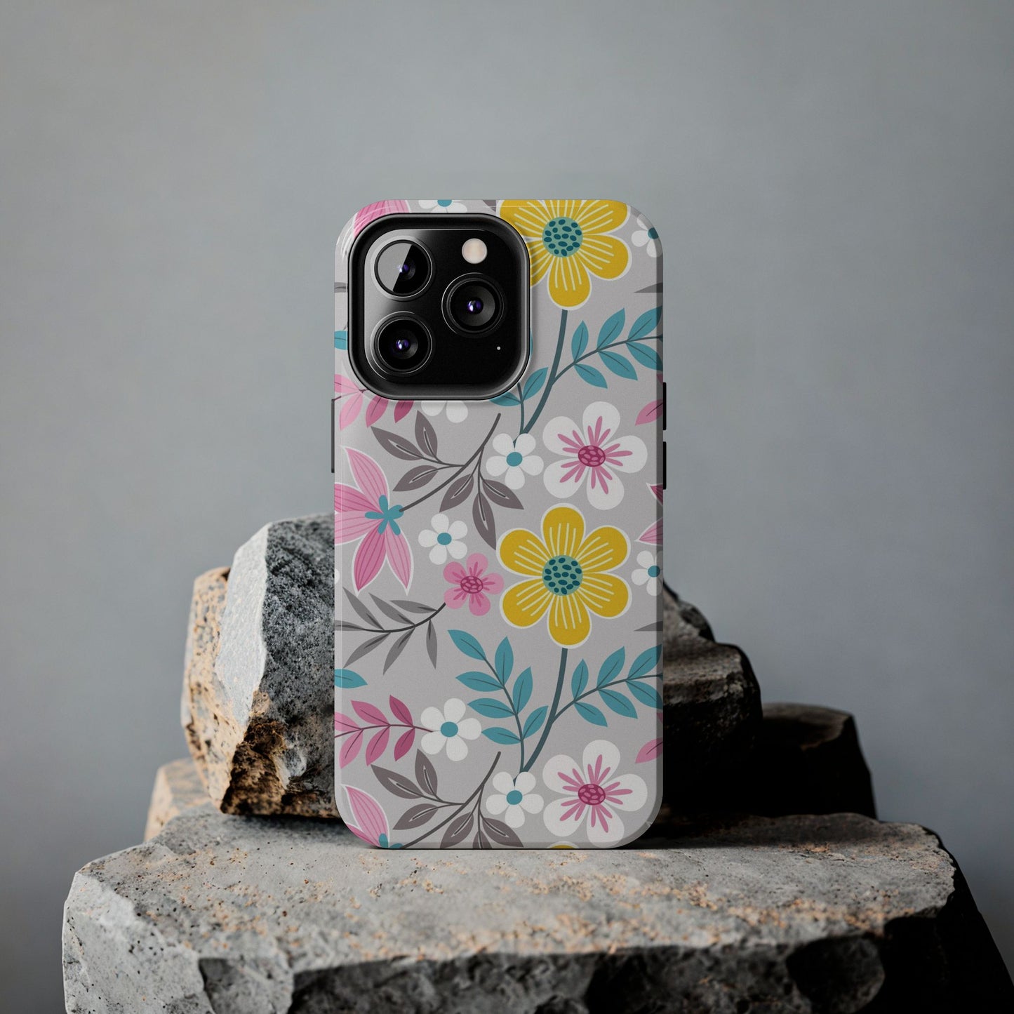 Colorful flowers and leaf Tough Phone Cases