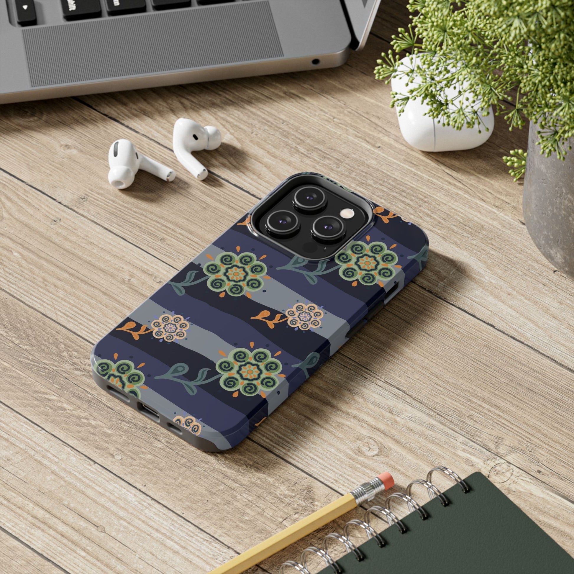 Abstract ethnic flower seamless pattern Tough Phone Cases