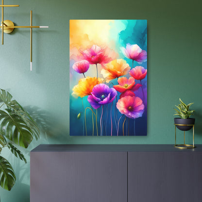 Ethereal Symphony: A Dance of Colors in Bloom Metal Art Sign 24" x 36" (Vertical) 0.12''