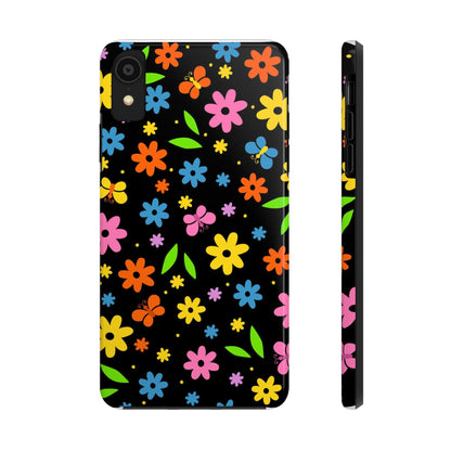 Cute pattern with simple flowers and butterflies. Tough Phone Cases iPhone XR