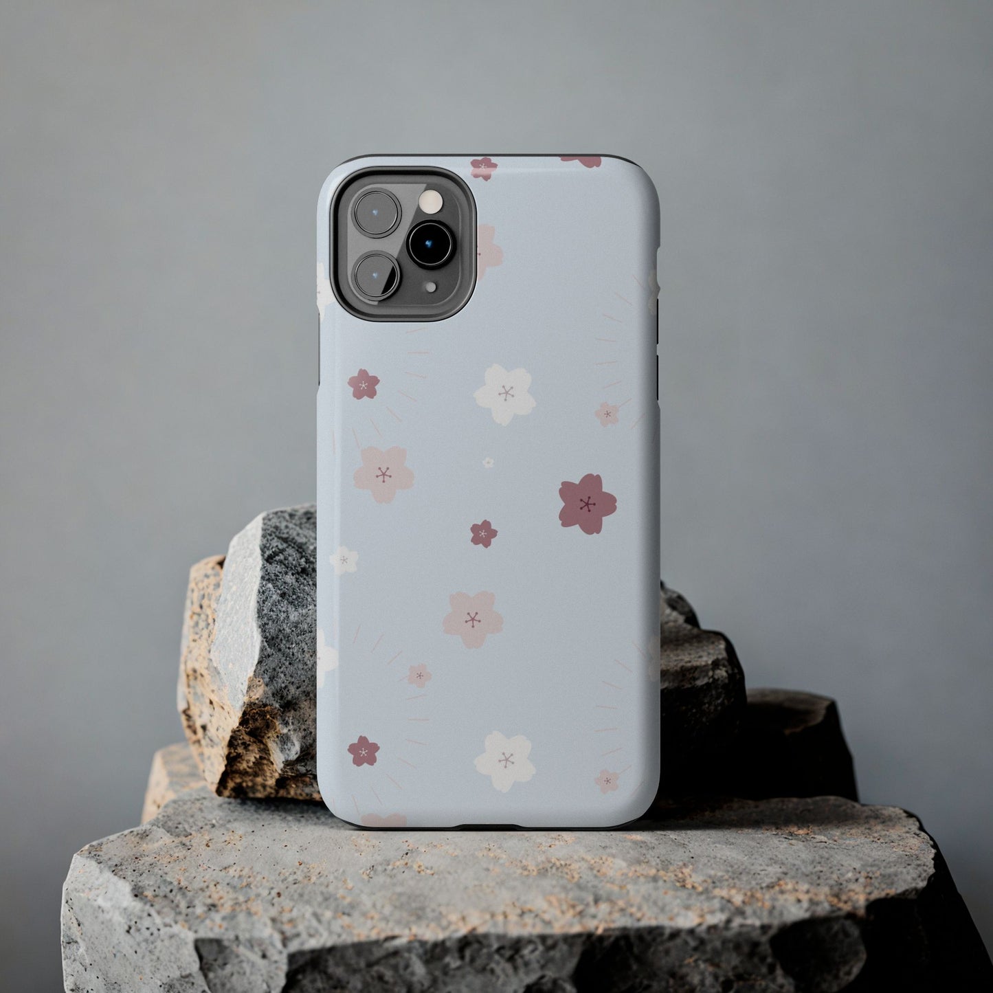 seamless cute lovely pink and white cherry blossom Tough Phone Cases