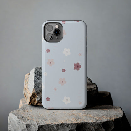 seamless cute lovely pink and white cherry blossom Tough Phone Cases