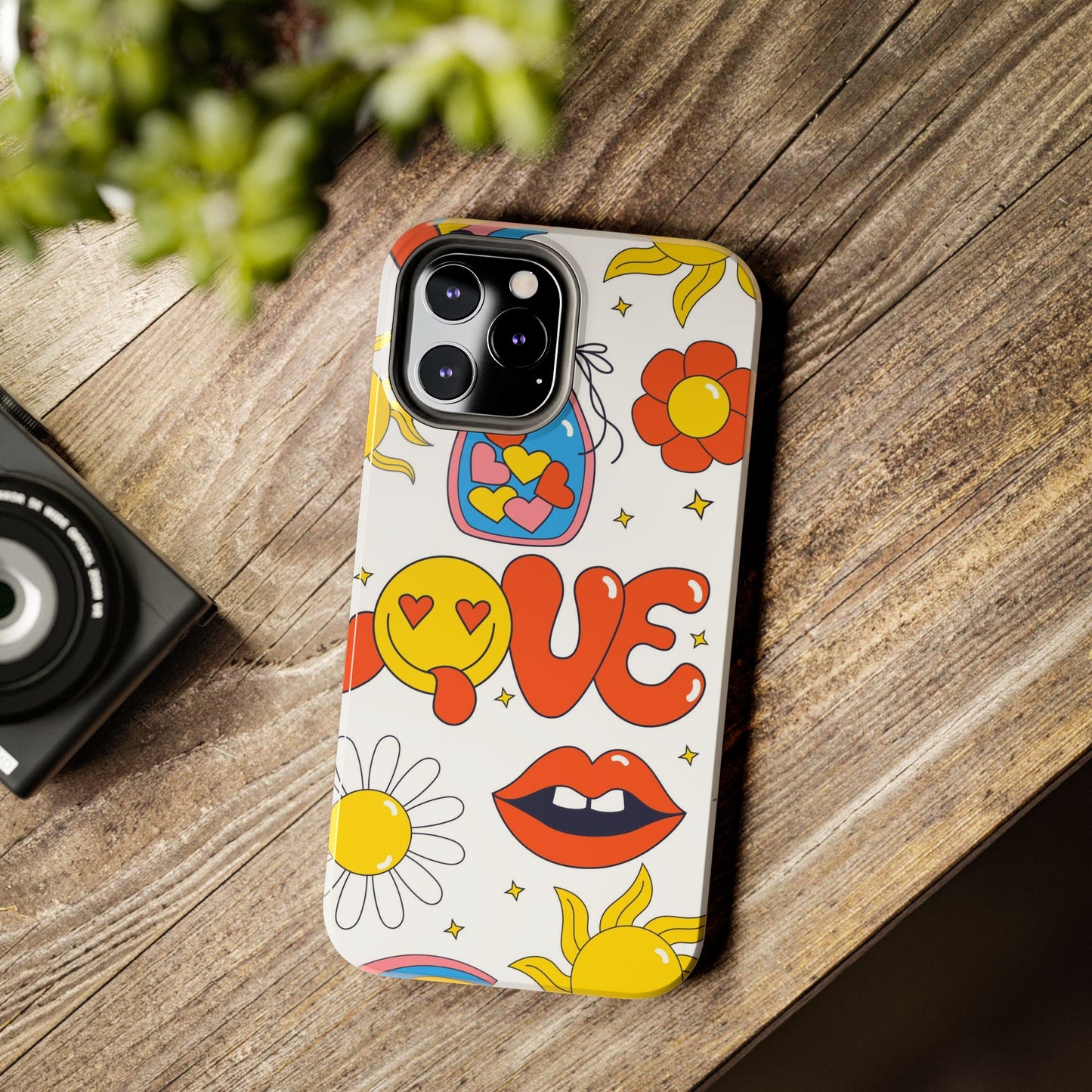 Retro Seamless pattern with 70s, 80s, 90s vibes Tough Phone Cases