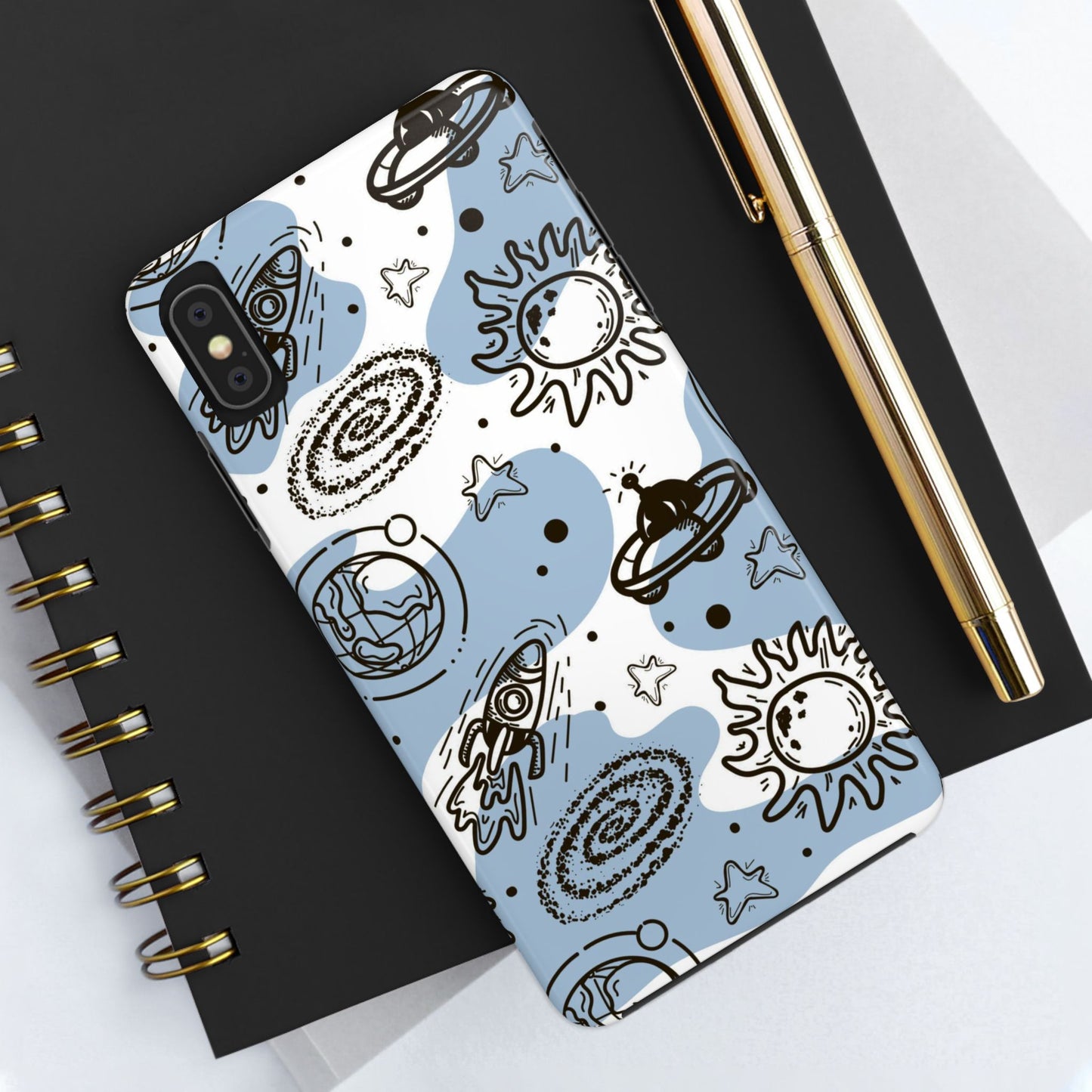 Seamless pattern of rockets, planets, comets Tough Phone Cases