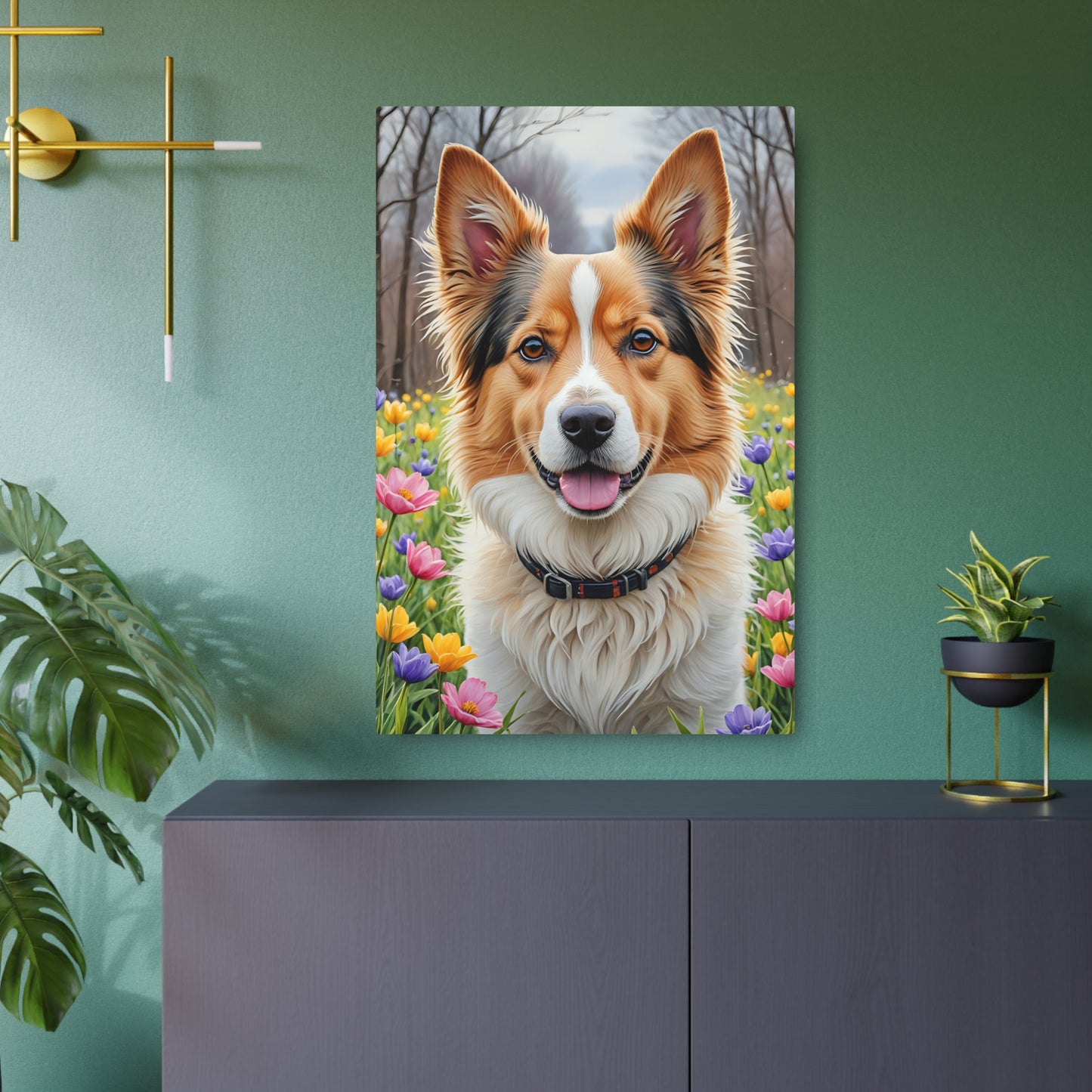 Canine Amidst the Colors Metal Art Sign 24" x 36" (Vertical) 0.12''