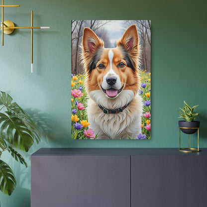 Canine Amidst the Colors Metal Art Sign 24" x 36" (Vertical) 0.12''