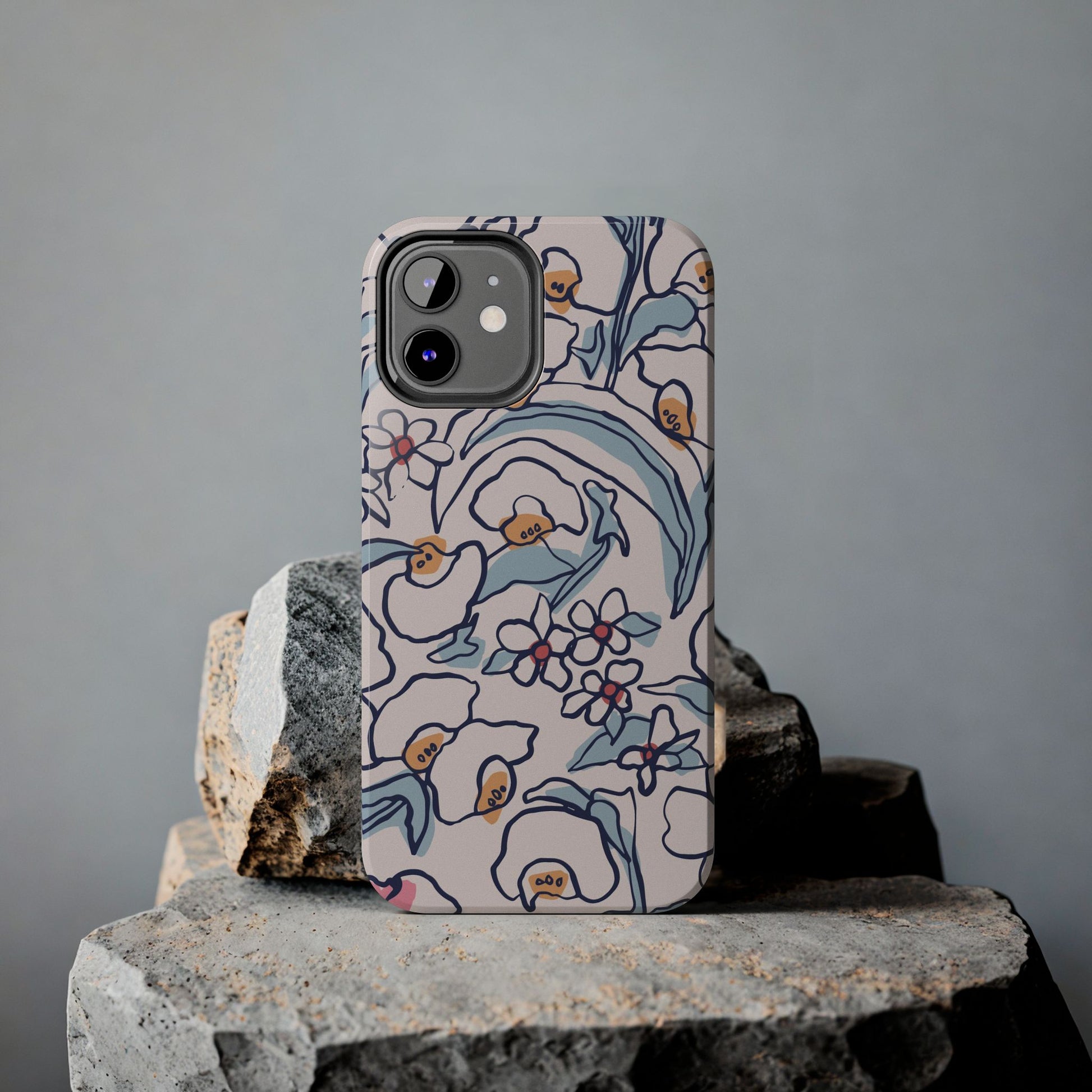 hand-drawn flower sketch Tough Phone Cases