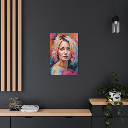 Stunning Portrait of a Young Woman | Vibrant Colorful Artwork Metal Art Sign