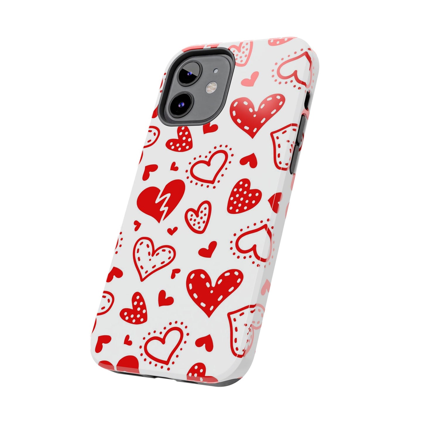 Seamless pattern of red hearts Tough Phone Cases