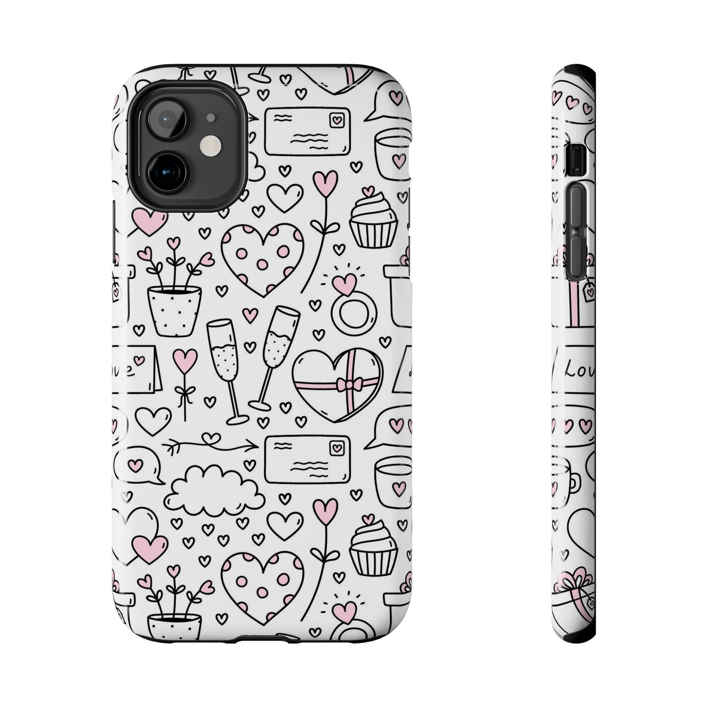 Cute seamless pattern for Valentine's Day with hearts Tough Phone Cases iPhone 11