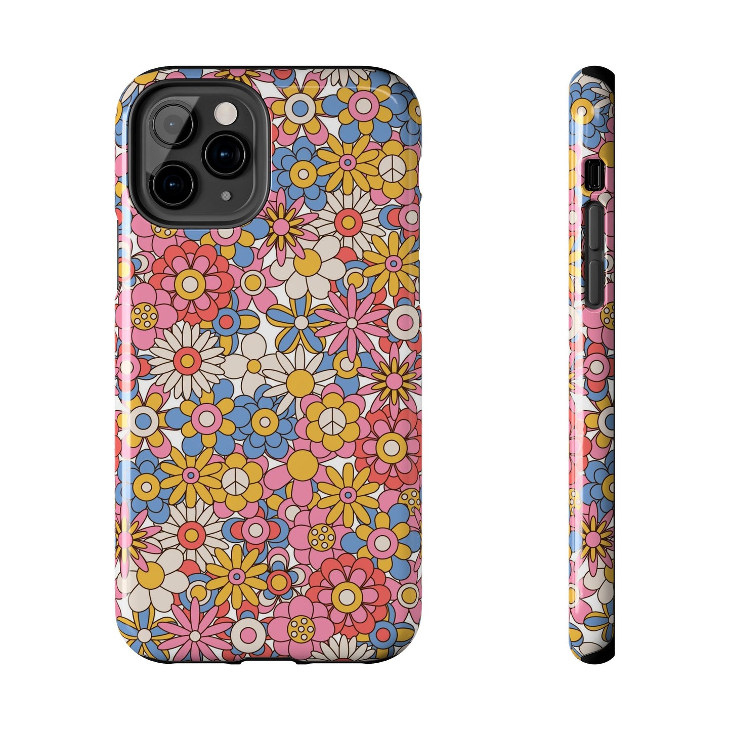 60s and 70s retro vintage flowers seamless Tough Phone Cases iPhone 11 Pro