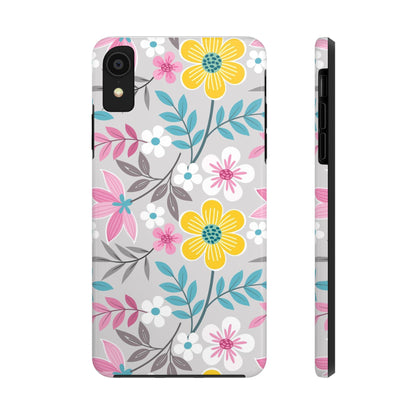 Colorful flowers and leaf Tough Phone Cases iPhone XR