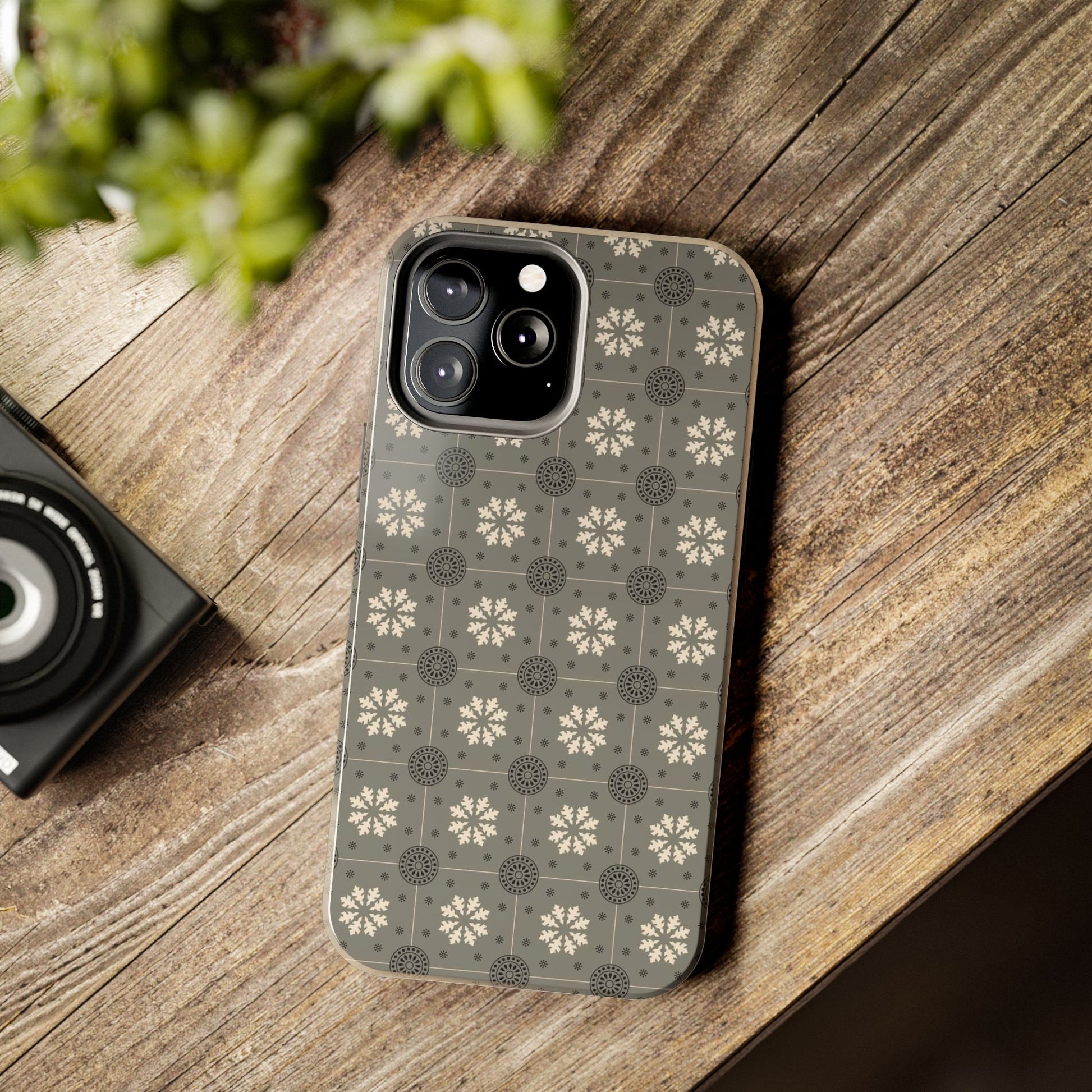 Grey Mosaic Pattern Tough Phone Cases