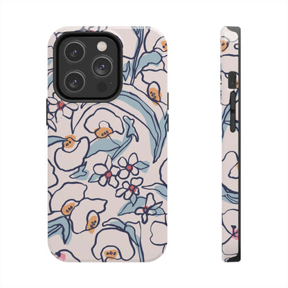 hand-drawn flower sketch Tough Phone Cases iPhone 14 Pro