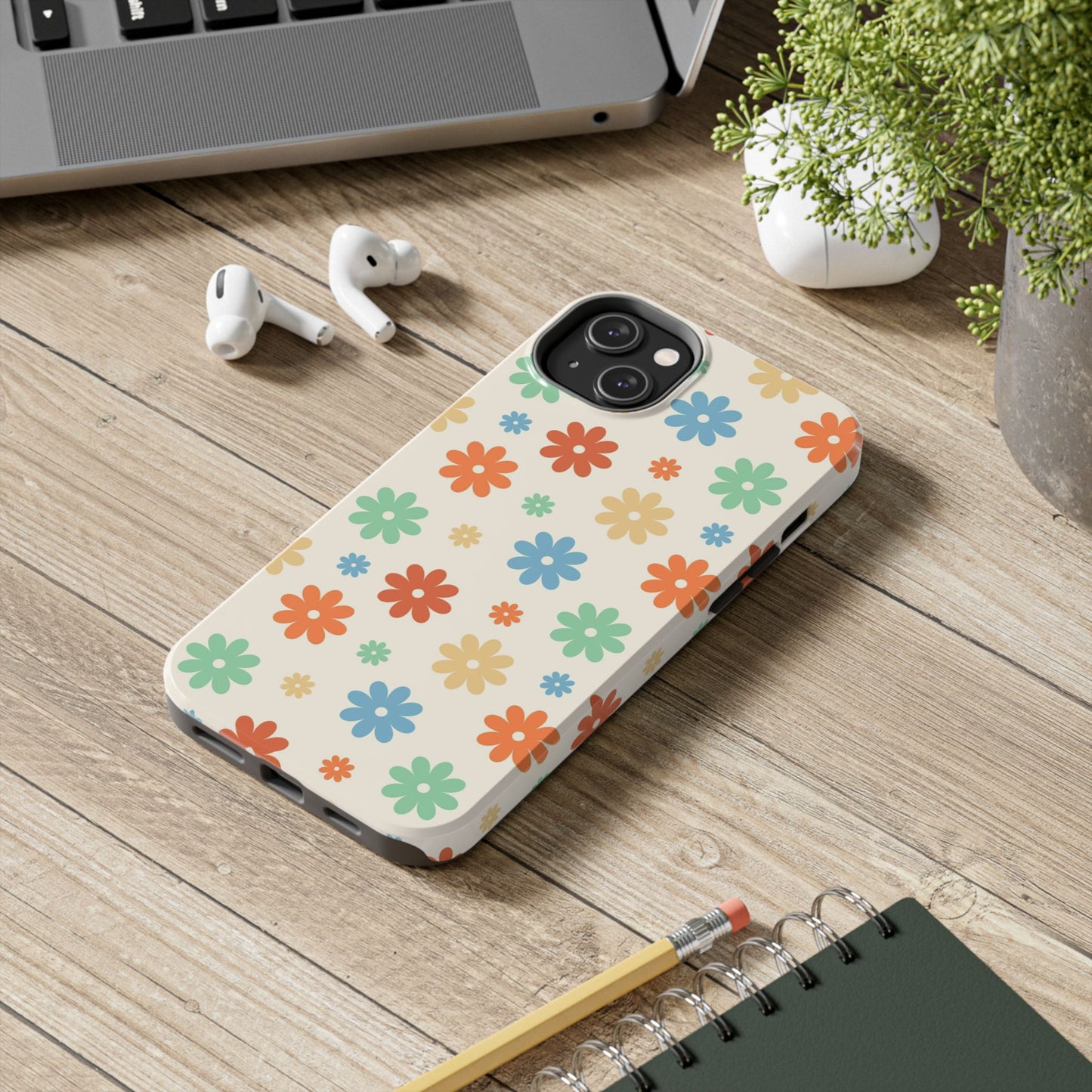 Retro groovy daisy seamless pattern Tough Phone Cases