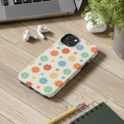 Retro groovy daisy seamless pattern Tough Phone Cases