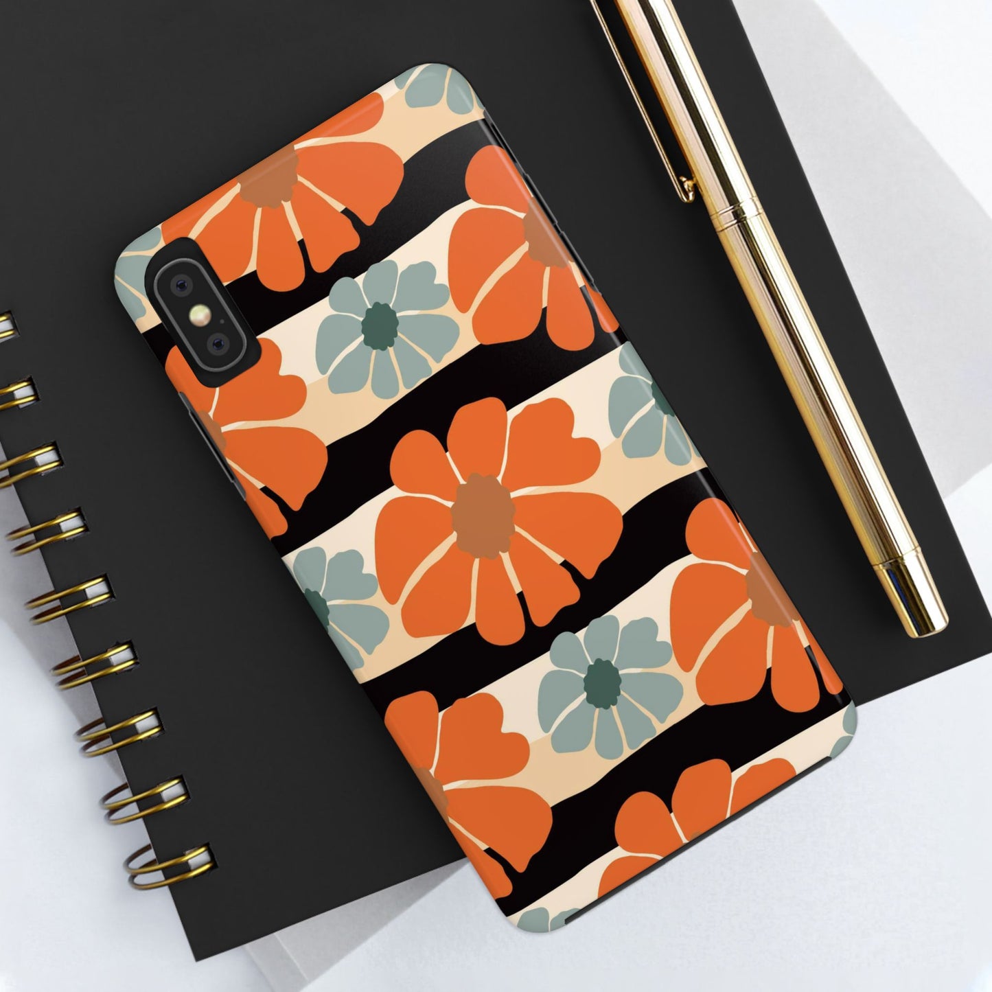 Retro groovy flowers seamless pattern Tough Phone Cases