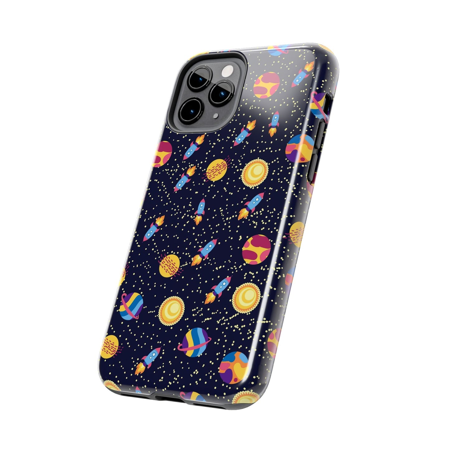 Seamless space pattern. Planets, rockets Tough Phone Cases