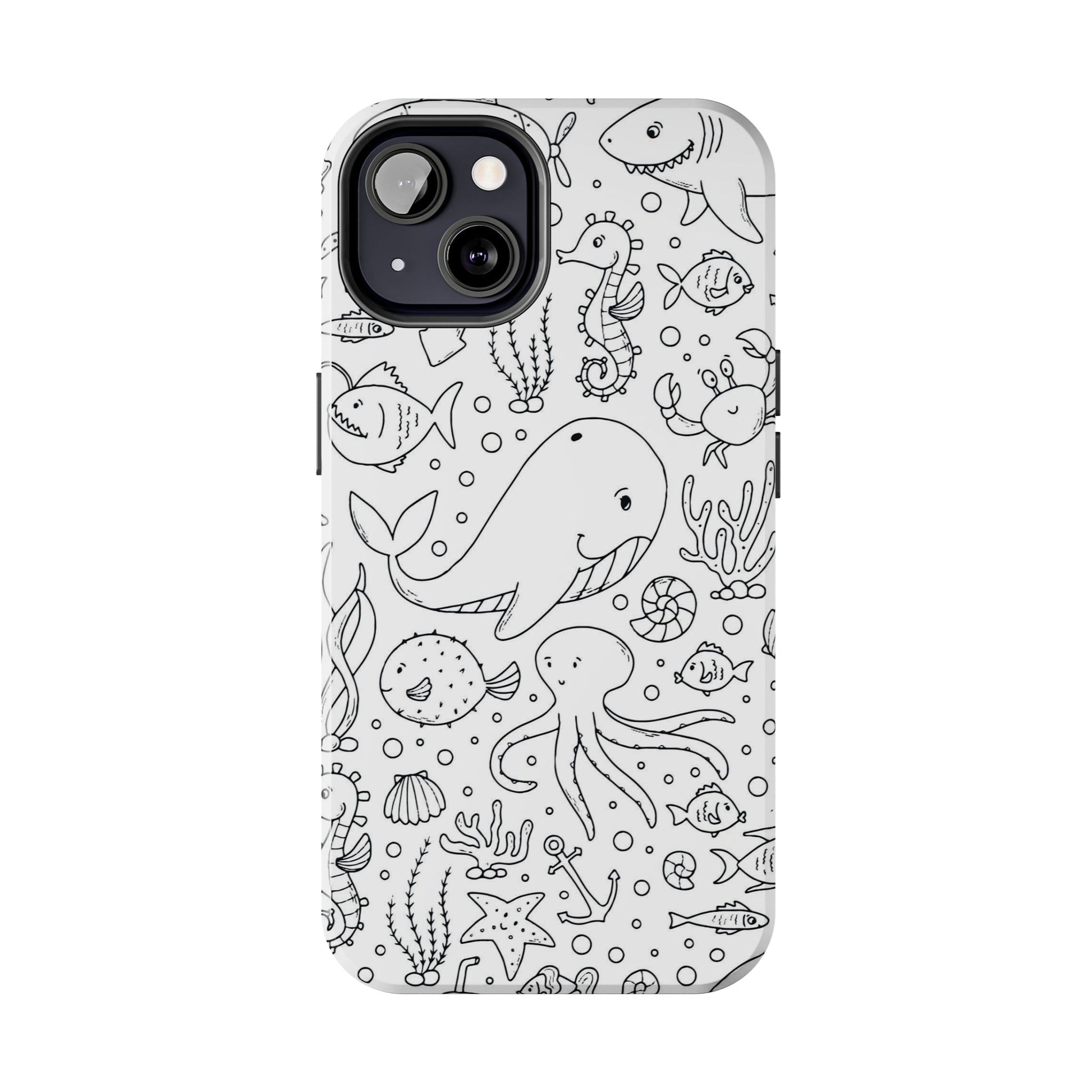 monochrome seamless pattern Tough Phone Cases