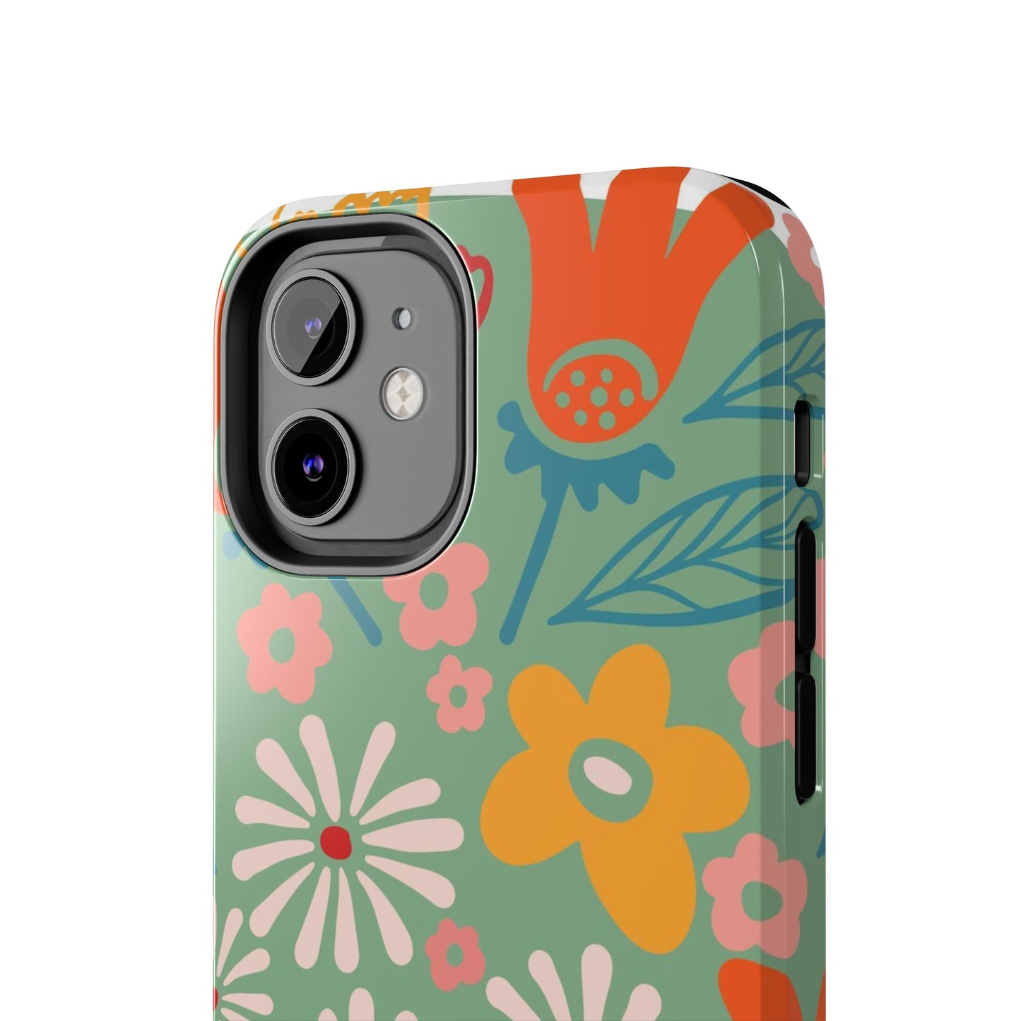 flowers in trendy retro Tough Phone Cases