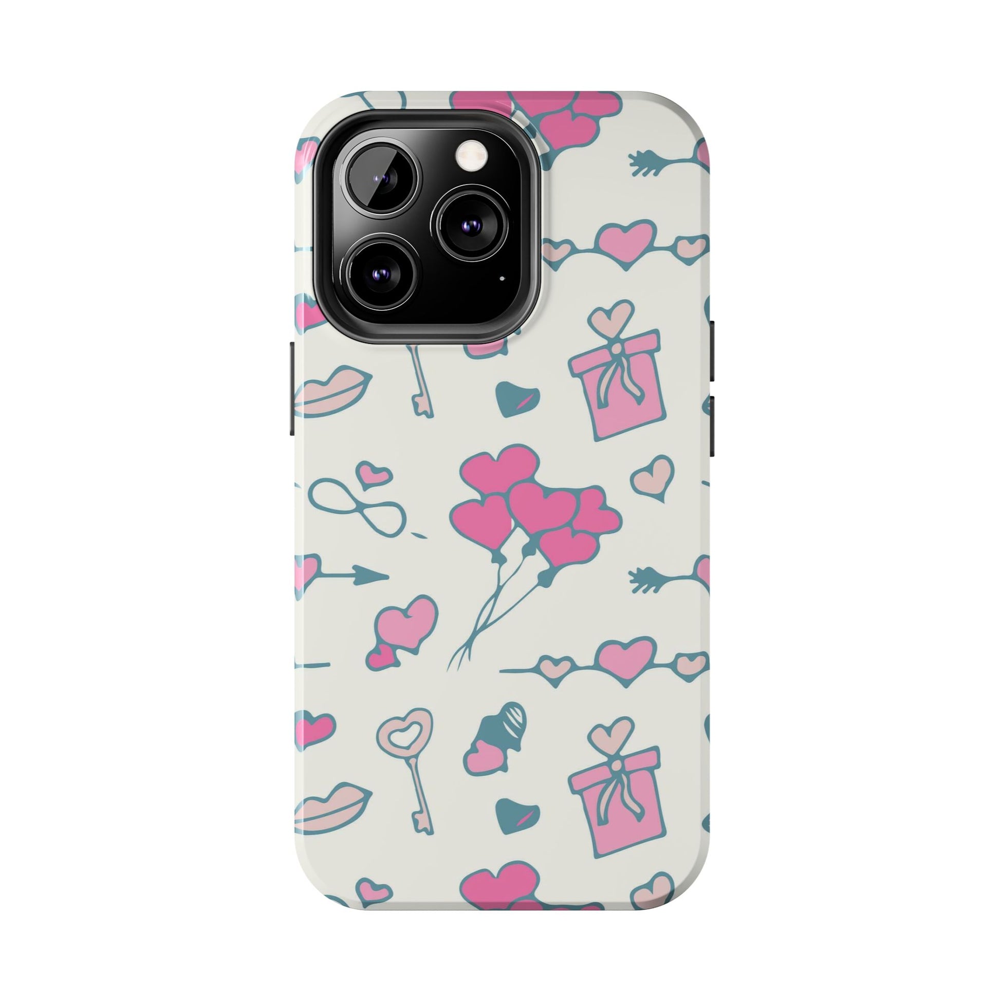 Pink seamless pattern with cute love doodles Tough Phone Cases