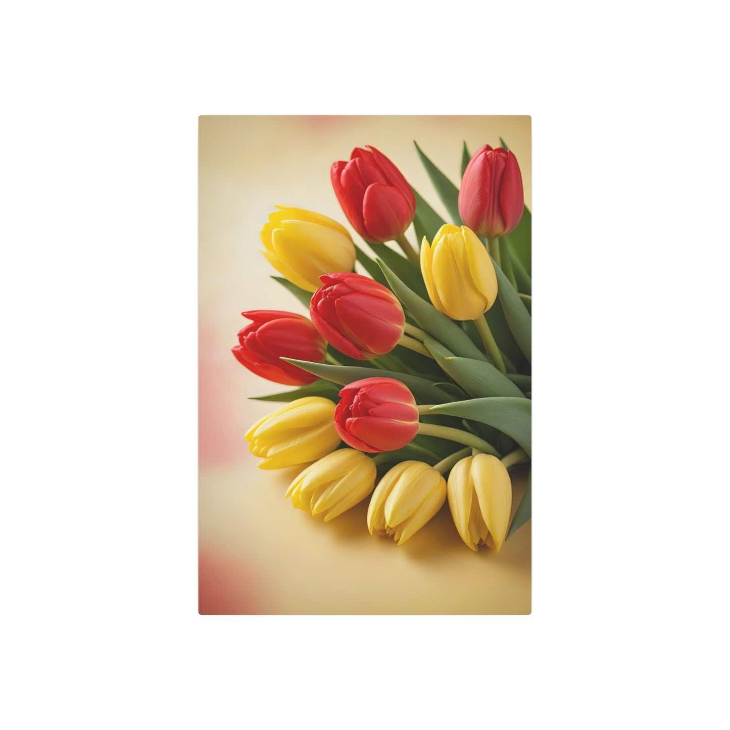 Vibrant Tulip Bouquet Metal Art Sign