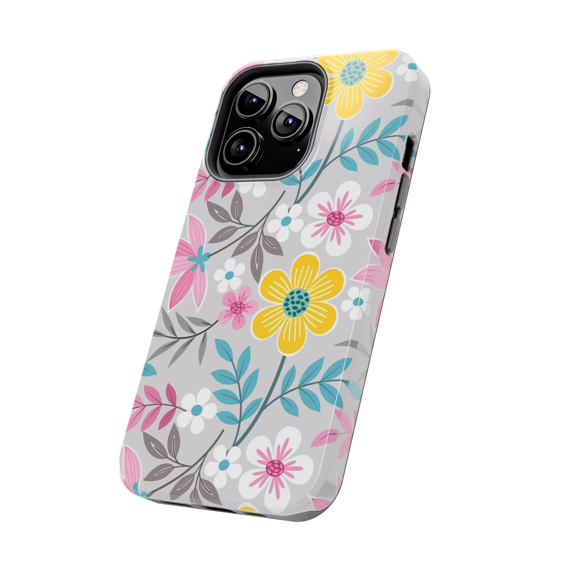 Colorful flowers and leaf Tough Phone Cases