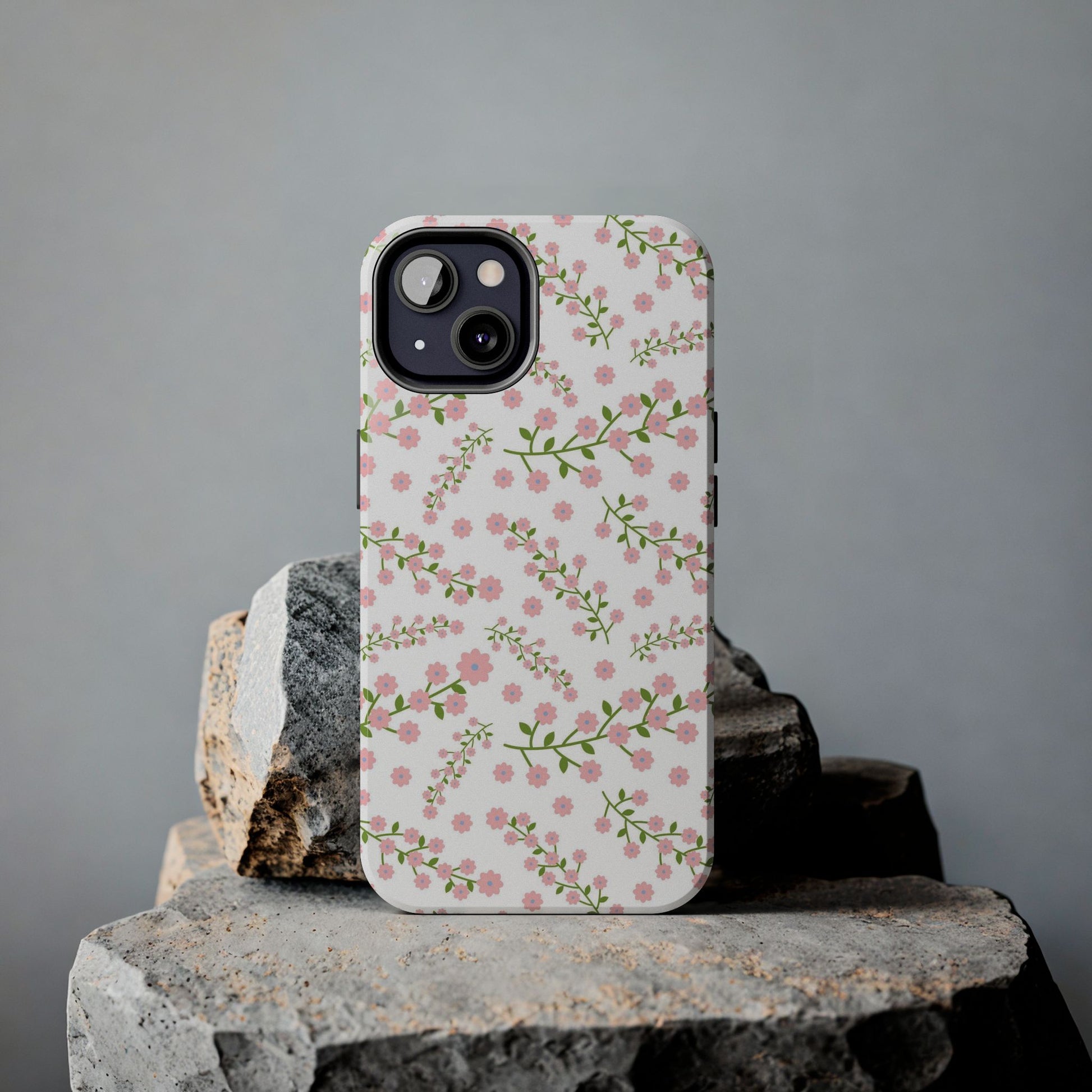 Seamless pattern green branches with blooming Tough Phone Cases