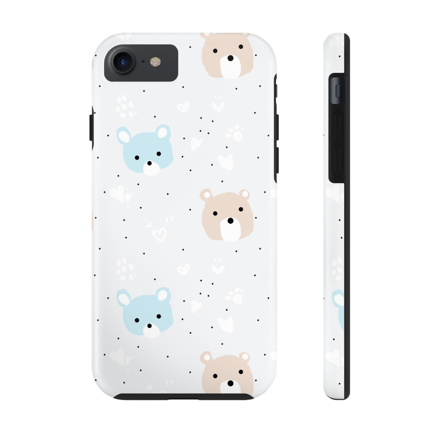 Seamless Pattern with Cute Cartoon Bear Face Tough Phone Cases iPhone 7, iPhone 8, iPhone SE