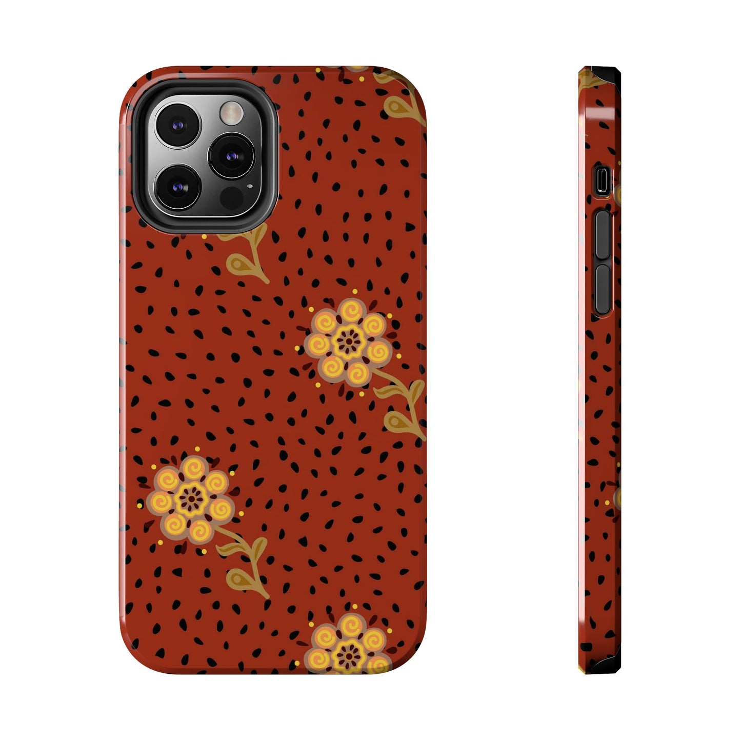 Abstract ethnic flower seamless pattern Tough Phone Cases iPhone 12 Pro