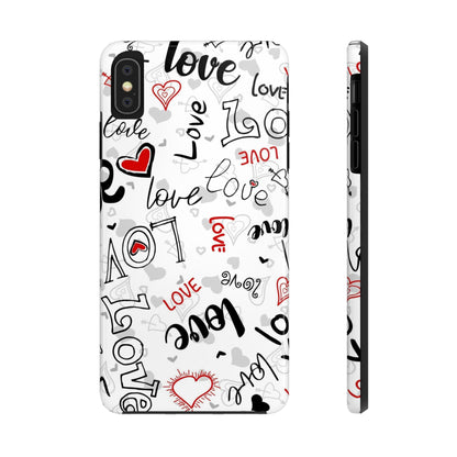 hearts with the words love Tough Phone Cases iPhone XS MAX