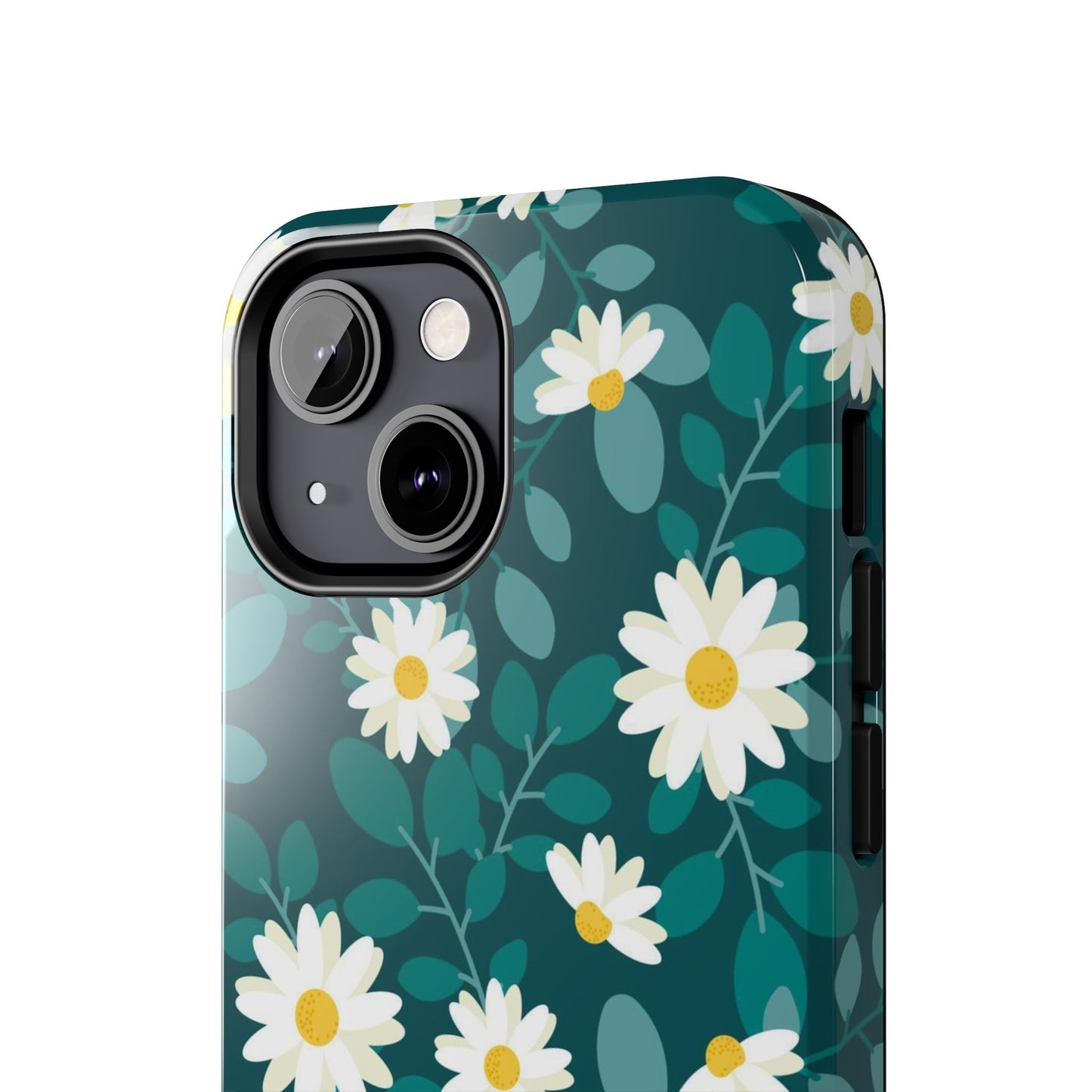 cute white daisy flower flat style seamless pattern Tough Phone Cases