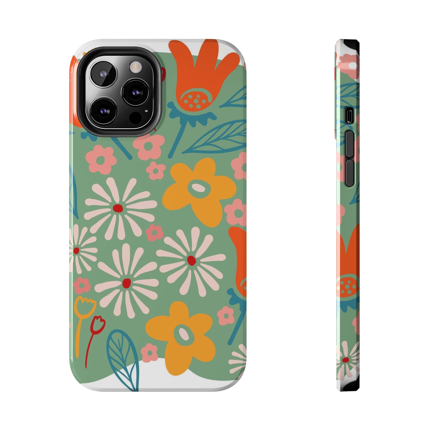 flowers in trendy retro Tough Phone Cases iPhone 12 Pro Max