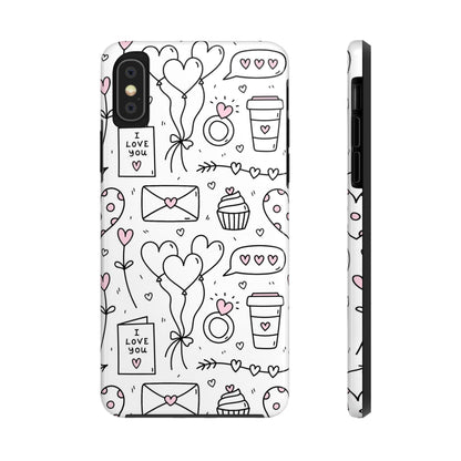 Cute seamless pattern for Valentine's Day with hearts Tough Phone Cases iPhone XS