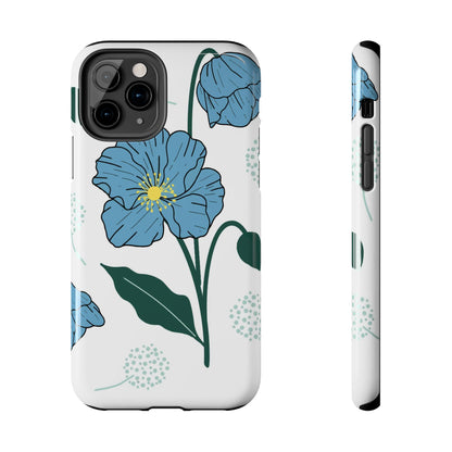 Hand drawn Blue Flower abstract Tough Phone Cases iPhone 11 Pro