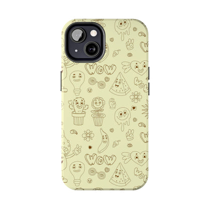 Retro seamless pattern with groovy elements Tough Phone Cases